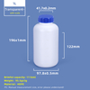 Botella de plástico de boca ancha HDPE de 1 litro con línea de escala y tapa interior
