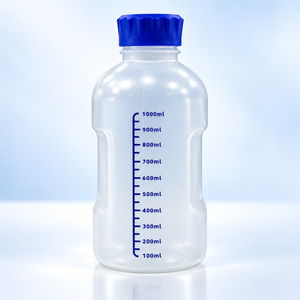 Botella de reactivo de PP de 1 litro con línea de escala